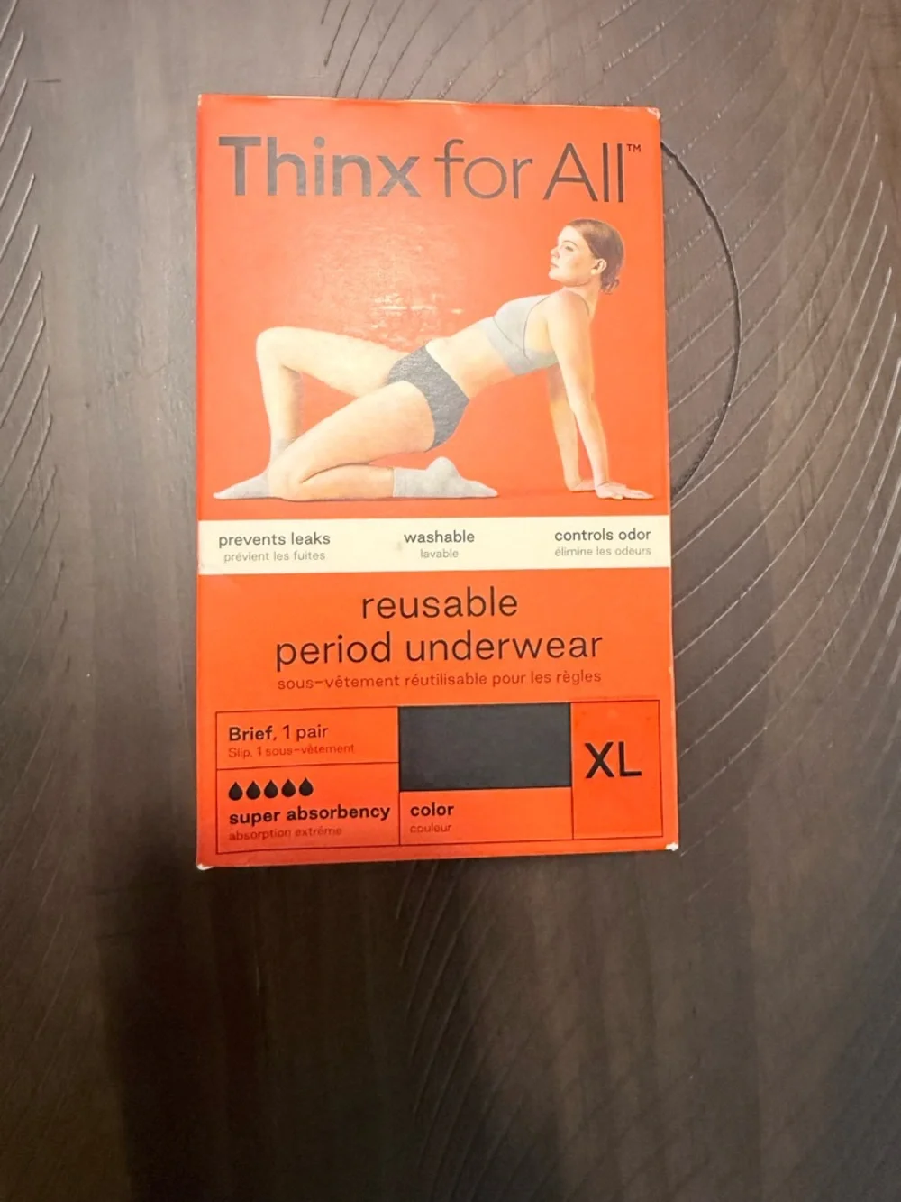 Thinx Reusable Period Underwear Brief - Super Absorbency - Black - Picture 1 of 4